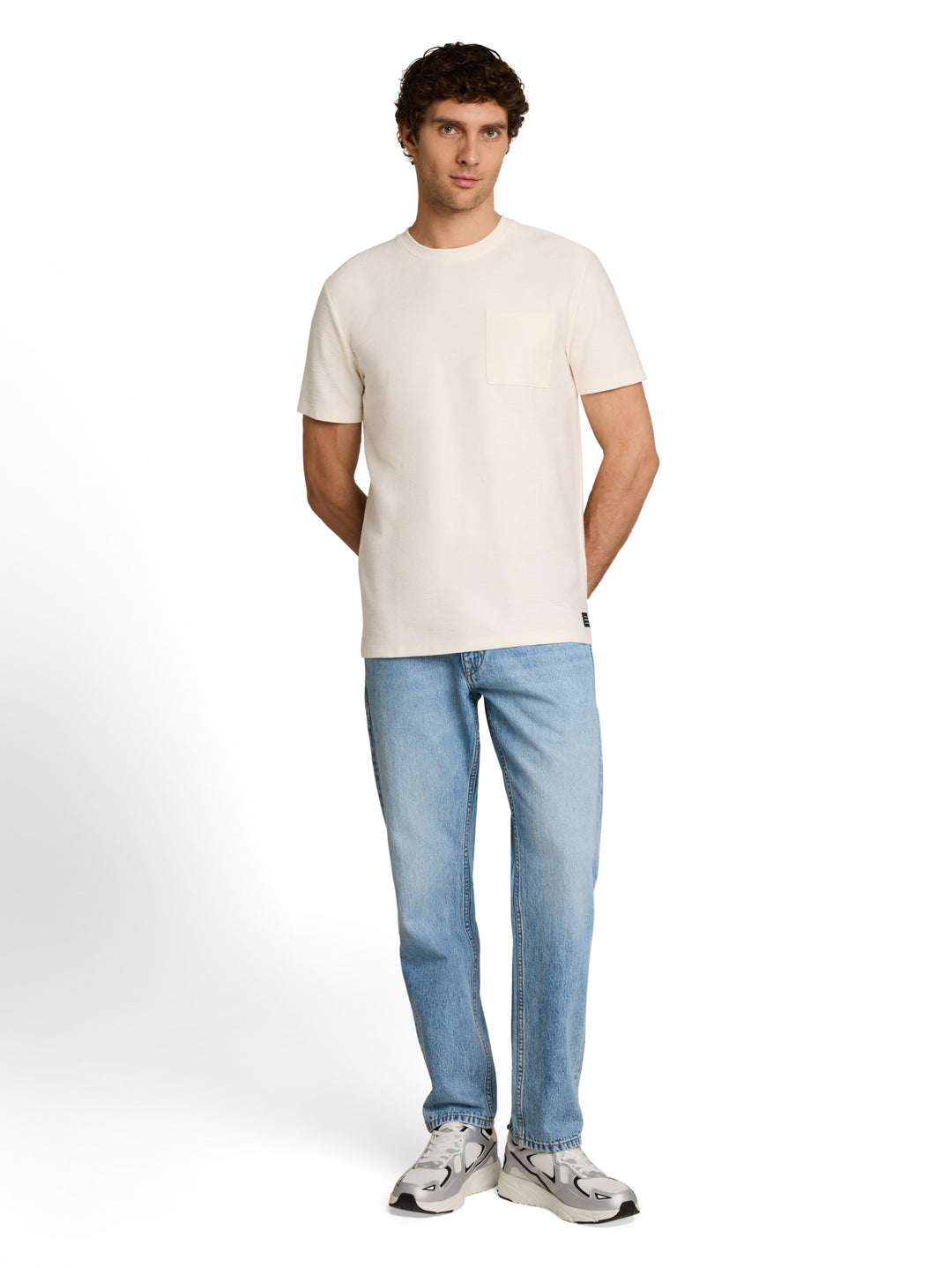 structured t-shirt with pocket, Gardenia White 10348 Bild 3