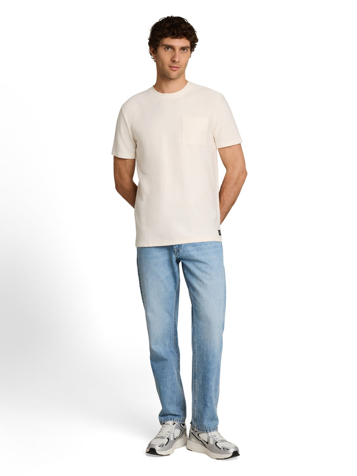 structured t-shirt with pocket, Gardenia White 10348 Bild 3