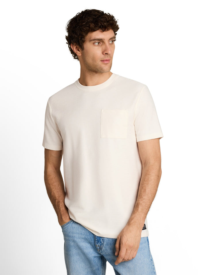 structured t-shirt with pocket, Gardenia White 10348 Bild 6