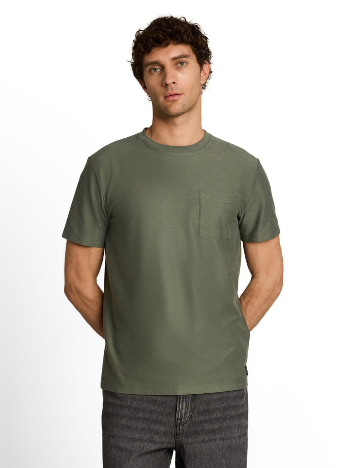 structured t-shirt with pocket, urban olive green 23802 Bild 5