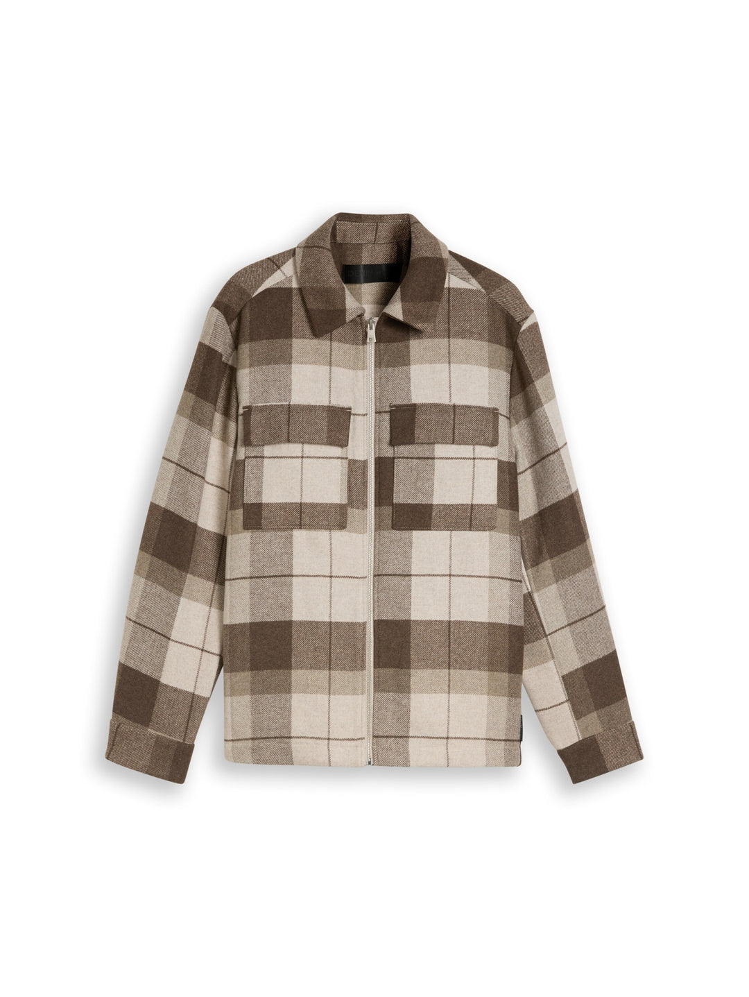 wool optic overshirt, beige Brown wool check 40627 Bild 1
