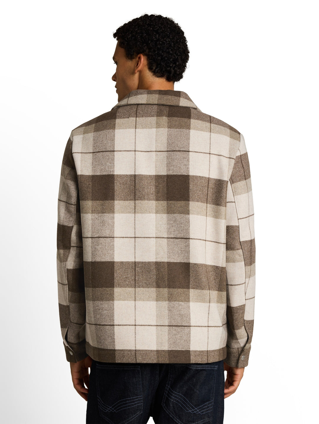 wool optic overshirt, beige Brown wool check 40627 Bild 4