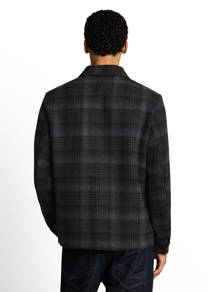wool optic overshirt, black grey wool check 40625 Bild 4