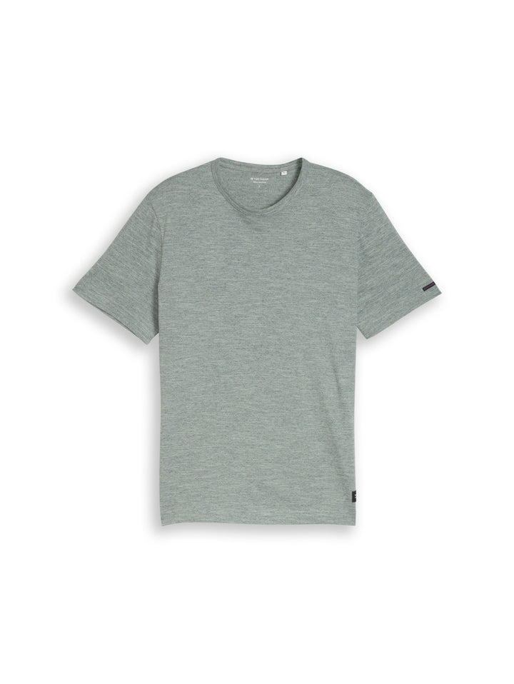 detailed fine striped t-shirt, green navy injected 40037 Bild 1
