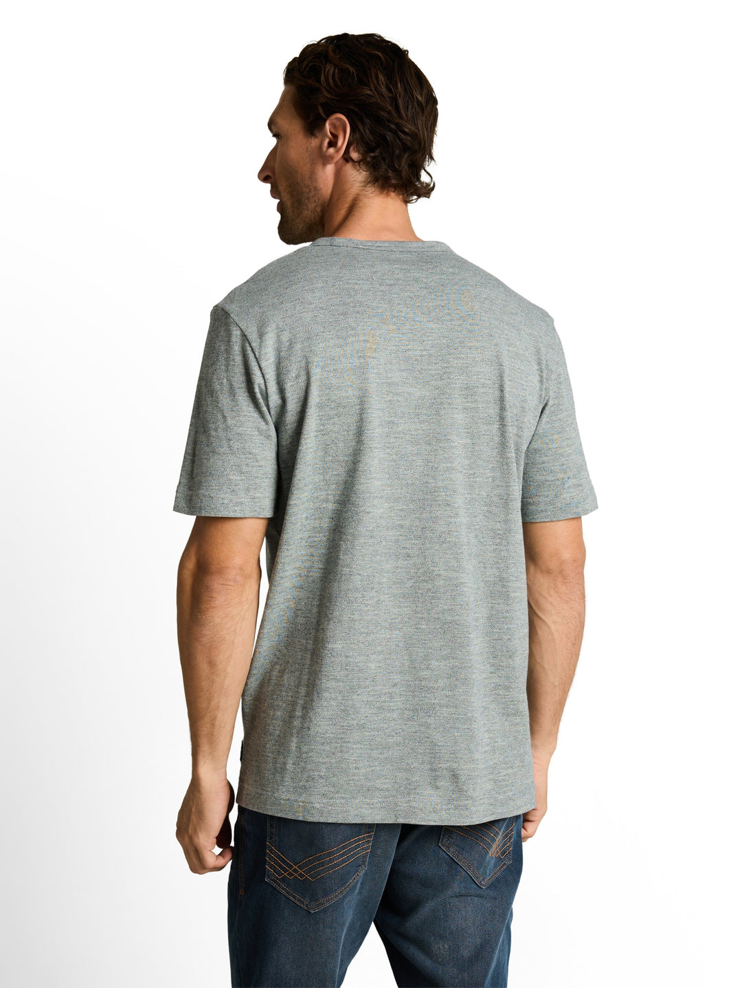 detailed fine striped t-shirt, green navy injected 40037 Bild 4