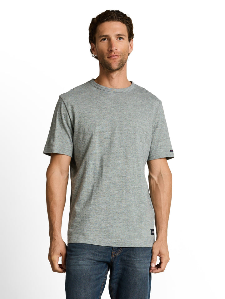detailed fine striped t-shirt, green navy injected 40037 Bild 5