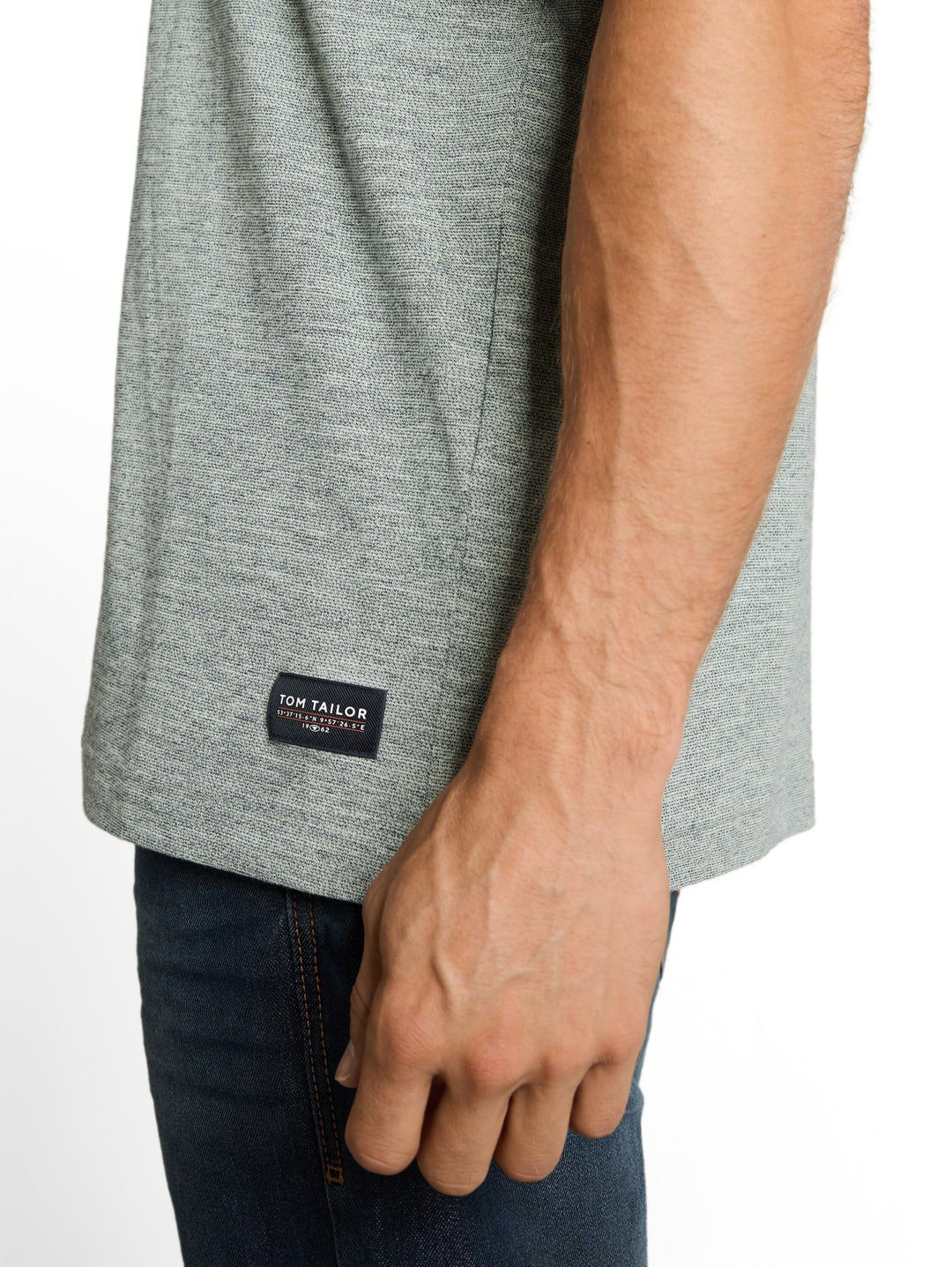 detailed fine striped t-shirt, green navy injected 40037 Bild 6