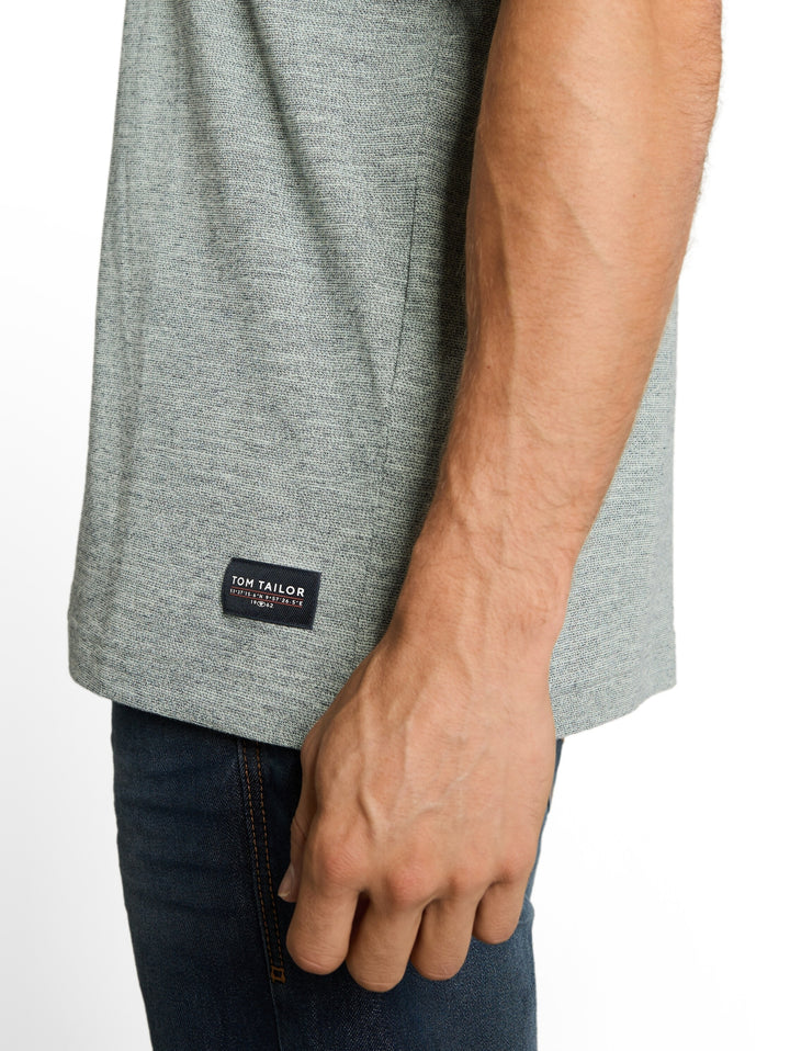 detailed fine striped t-shirt, green navy injected 40037 Bild 6