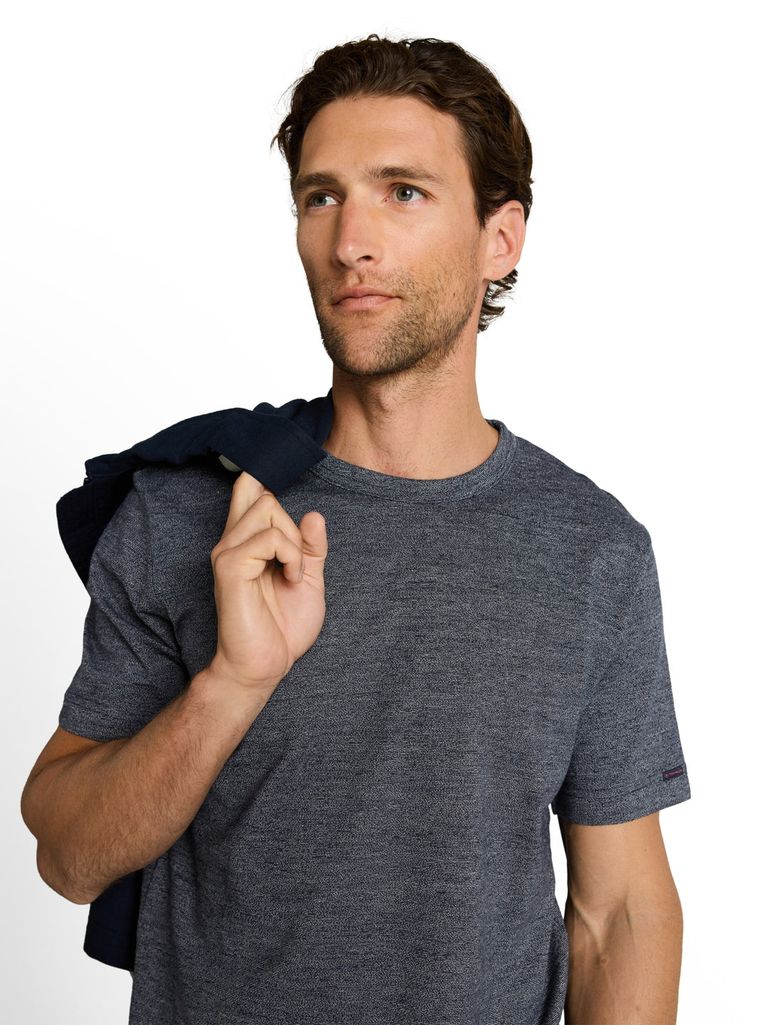 detailed fine striped t-shirt, navy gardenia white injected 40038 Bild 5
