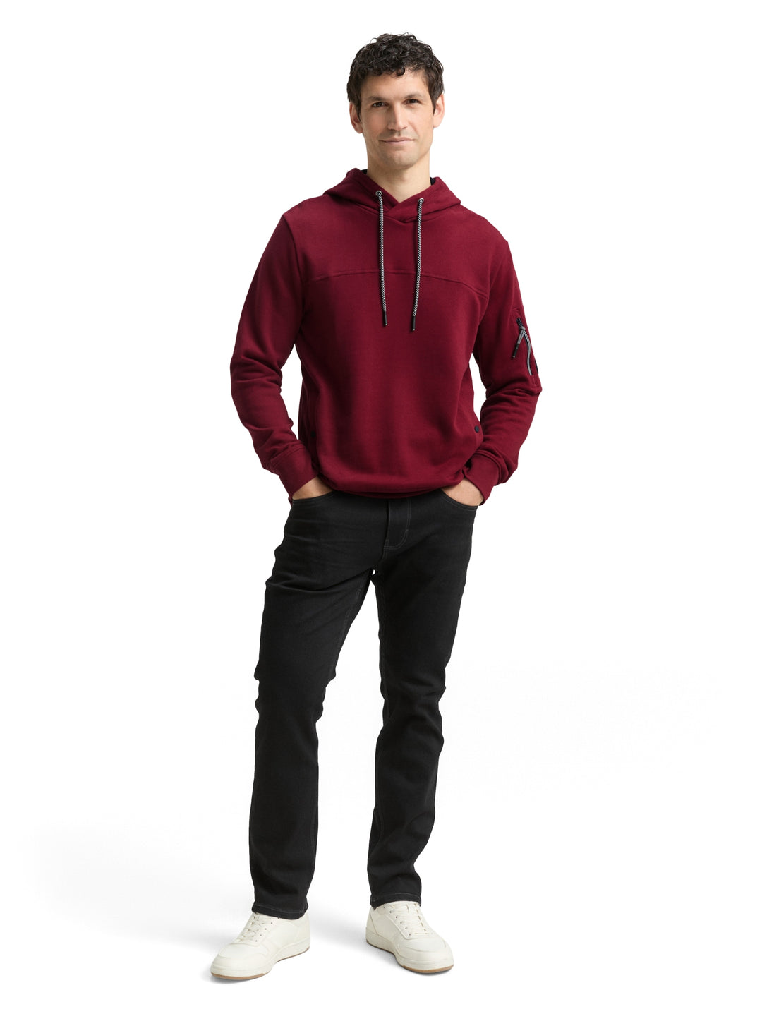 detailed hoodie, Cabarnet Bordeaux Red 14155 Bild 3