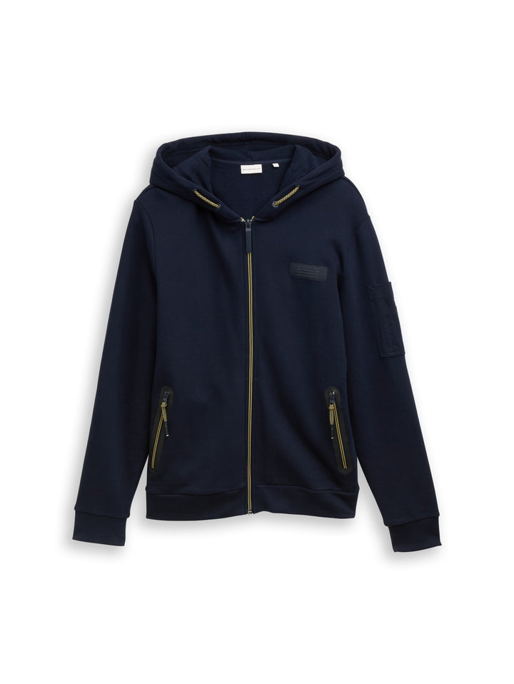 detailed hoodie sweatjacket, sky captain blue 10668 Bild 1