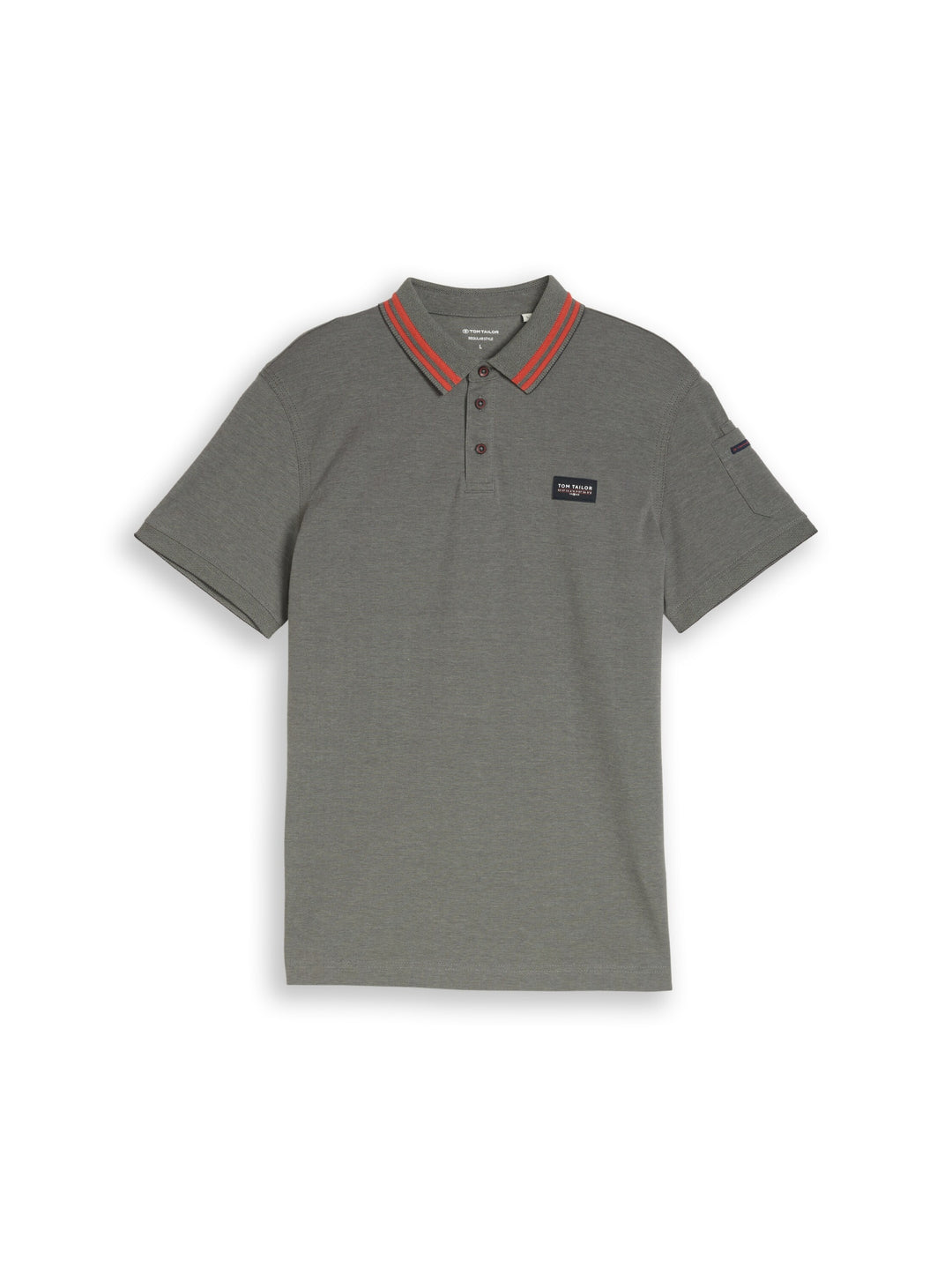 detailed polo, olive green grey two tone 39848 Bild 1
