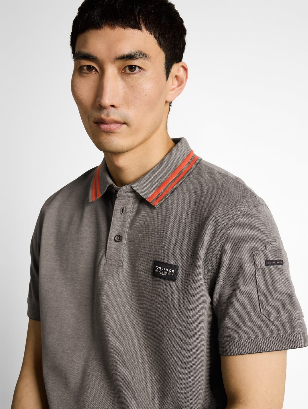 detailed polo, olive green grey two tone 39848 Bild 6