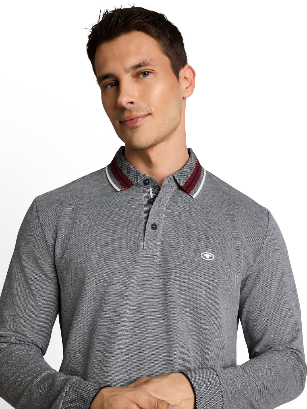 detailed polo shirt, navy white two tone pique 24571 Bild 6
