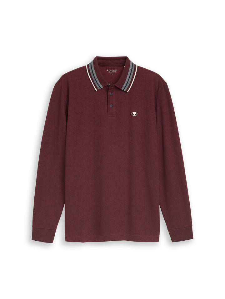 detailed polo shirt, pear red navy two tone 40956 Bild 1