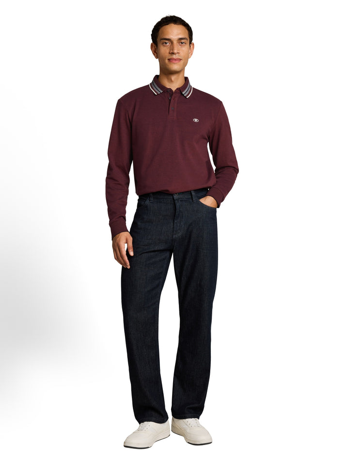 detailed polo shirt, pear red navy two tone 40956 Bild 3