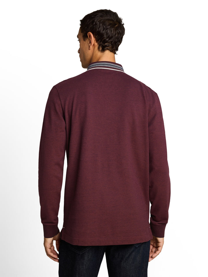 detailed polo shirt, pear red navy two tone 40956 Bild 4