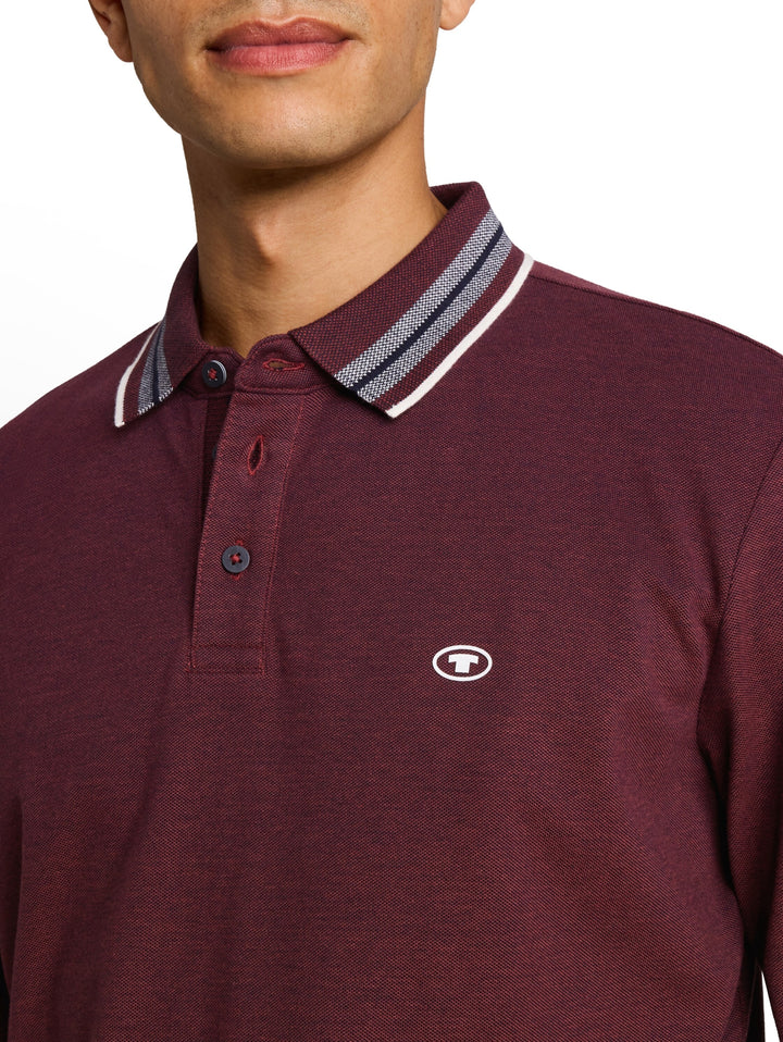 detailed polo shirt, pear red navy two tone 40956 Bild 5