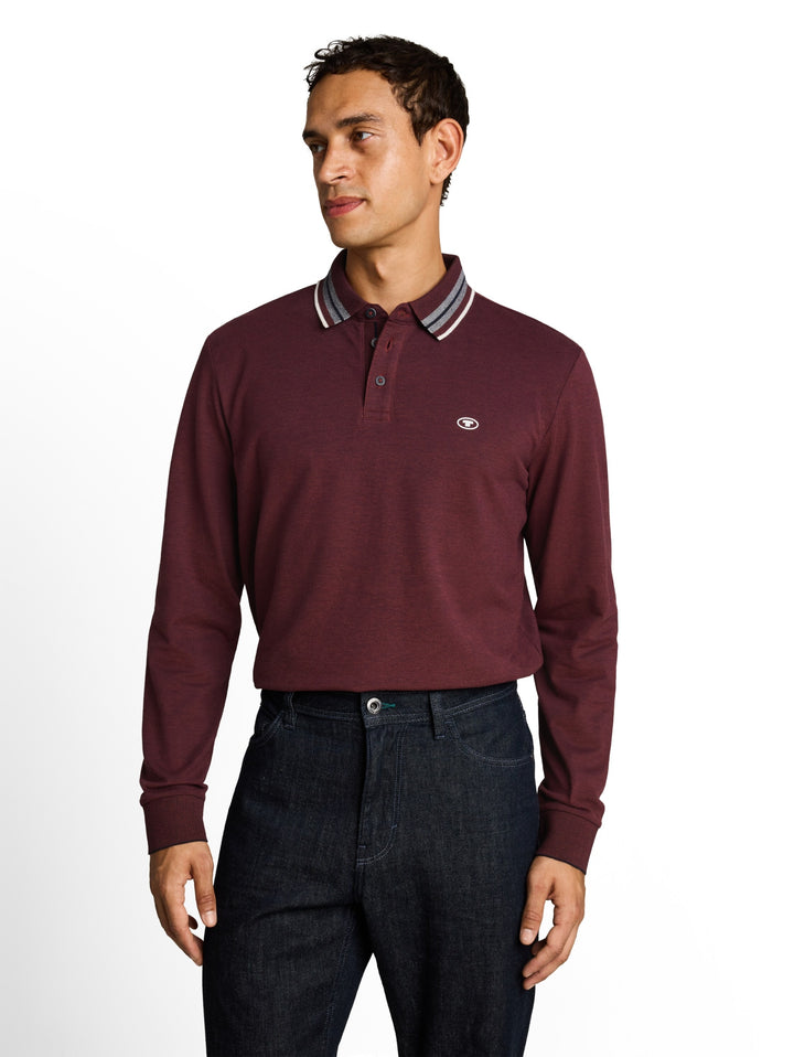 detailed polo shirt, pear red navy two tone 40956 Bild 6