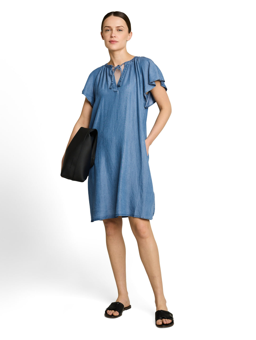 dress feminine denim look, Clean Light Stone Blue Denim 10112 Bild 3
