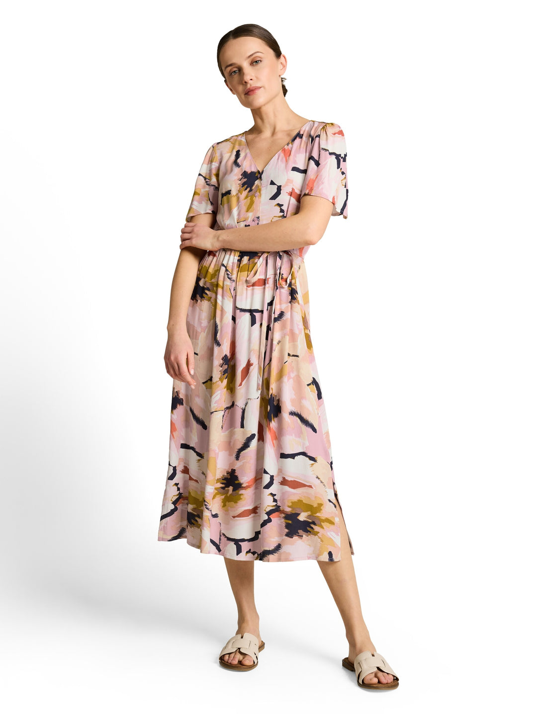 dress feminine printed, big abstract flower print 39736 Bild 6