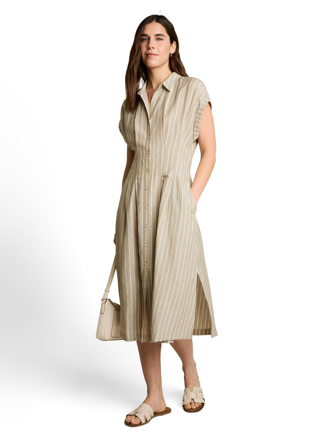 dress striped and sleeveless, olive irregular stripe 40315 Bild 3