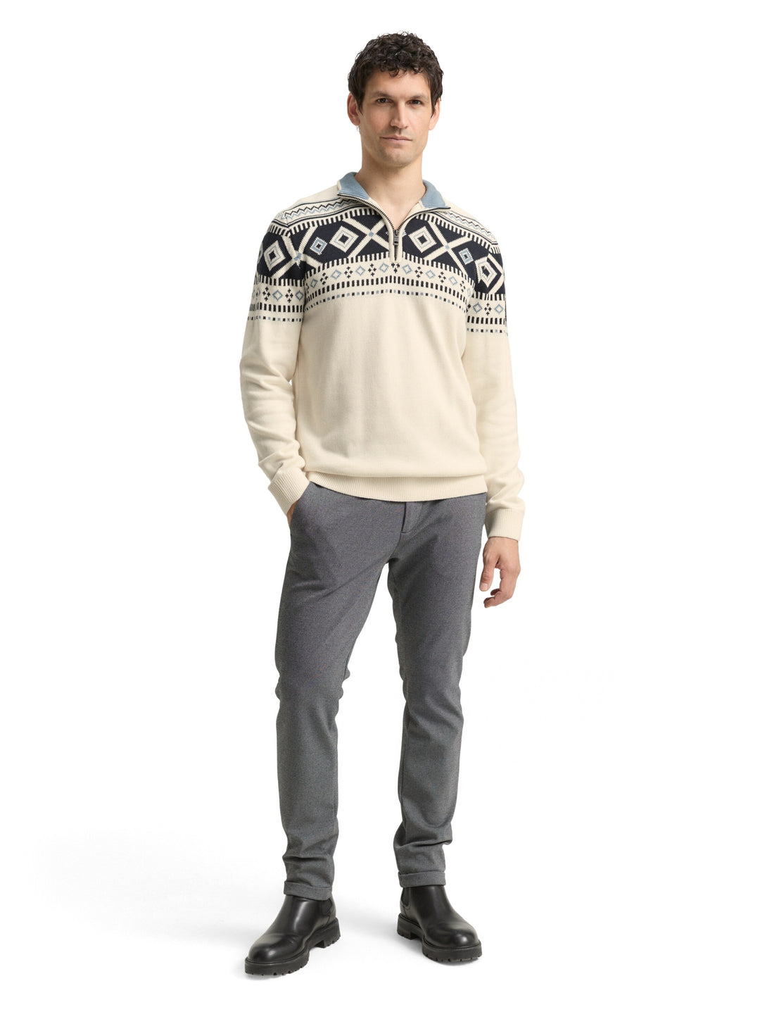 fair isle knit troyer, offwhite fair isle design 39122 Bild 3