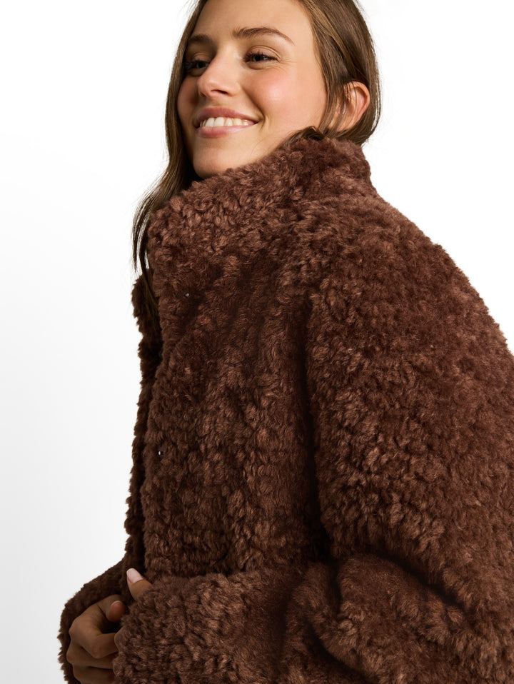 fake fur jacket, camel 41102 Bild 5