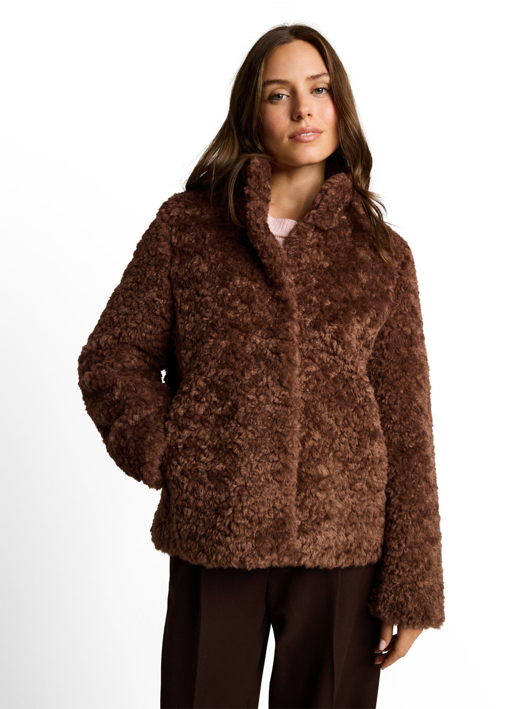 fake fur jacket, camel 41102 Bild 6