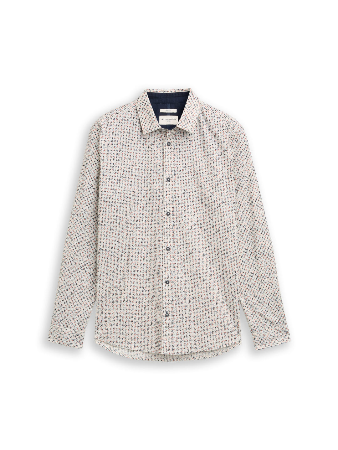 fitted printed shirt, white abstract design 39650 Bild 1