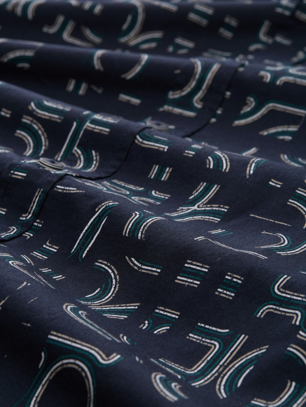 fitted printed stretch shirt, navy irregular design 38525 Bild 2