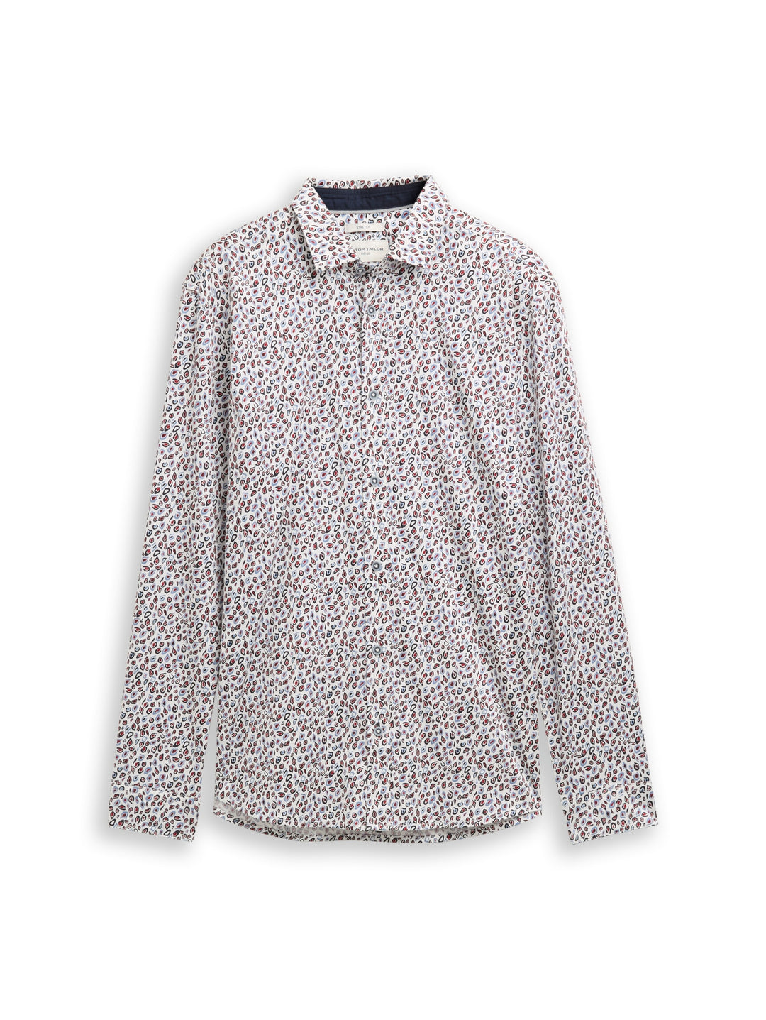 fitted printed stretch shirt, white irregular dot design 38932 Bild 1