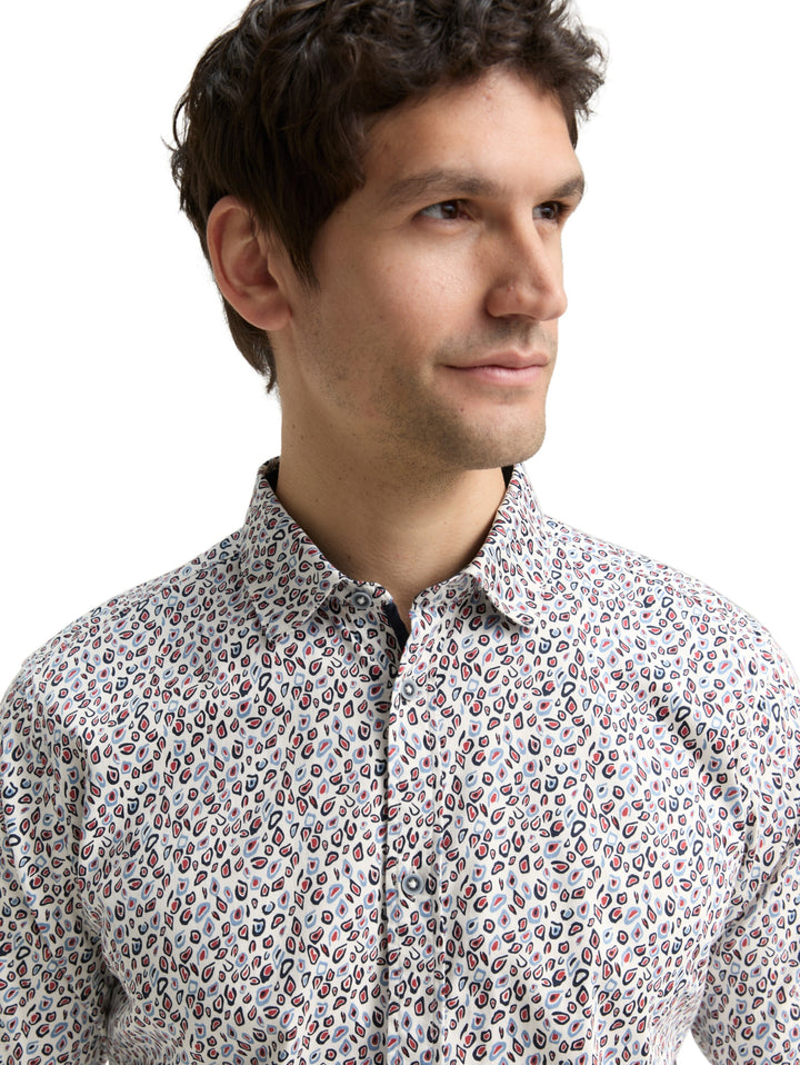 fitted printed stretch shirt, white irregular dot design 38932 Bild 6