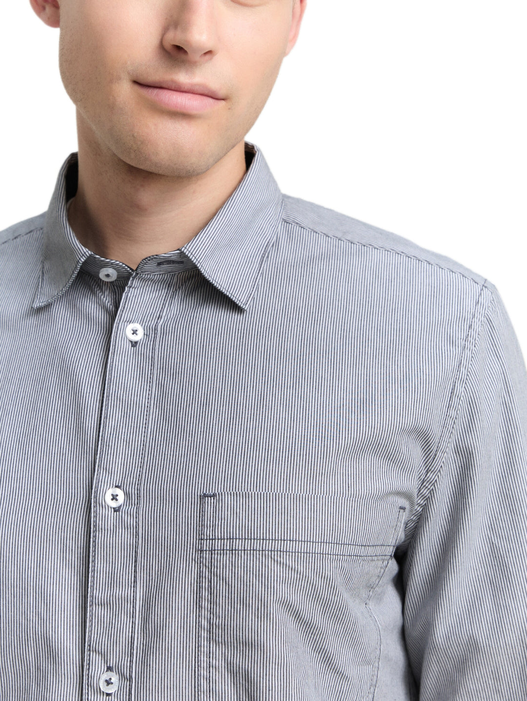 fitted striped shirt, blue  stripe 38977 Bild 6