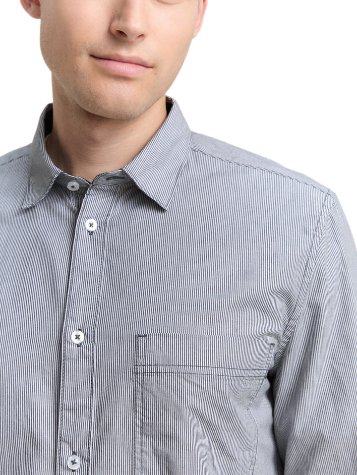 fitted striped shirt, blue  stripe 38977 Bild 6