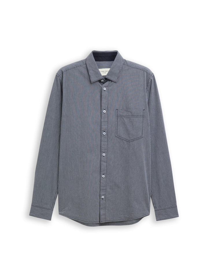 fitted striped shirt, dark navy stripe 38978 Bild 1