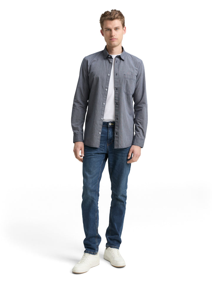 fitted striped shirt, dark navy stripe 38978 Bild 3