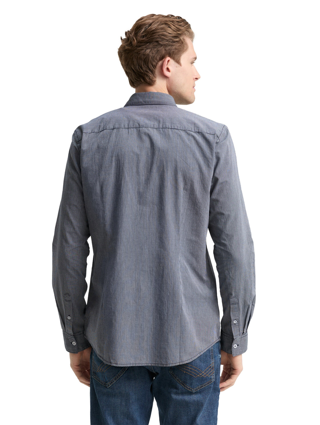 fitted striped shirt, dark navy stripe 38978 Bild 4