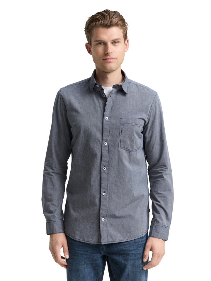 fitted striped shirt, dark navy stripe 38978 Bild 5