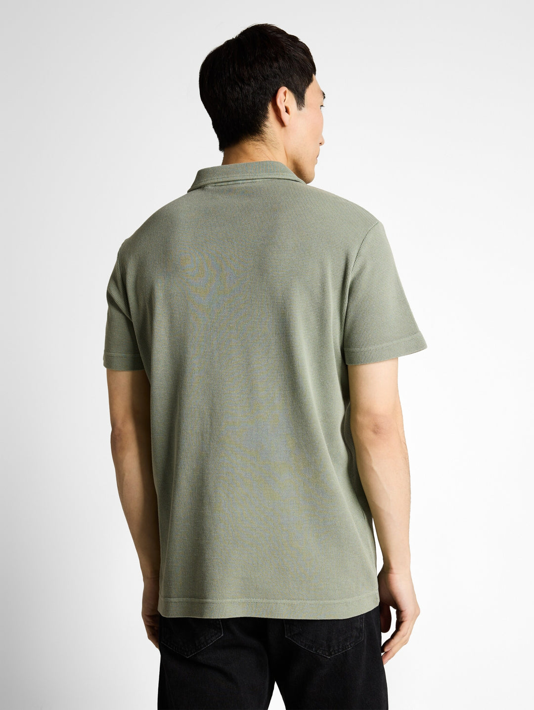 garment dye resort collar polo, Greyish Shadow Olive 10767 Bild 4