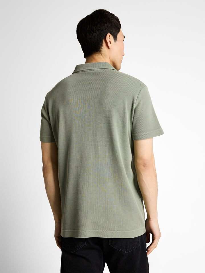 garment dye resort collar polo, Greyish Shadow Olive 10767 Bild 4