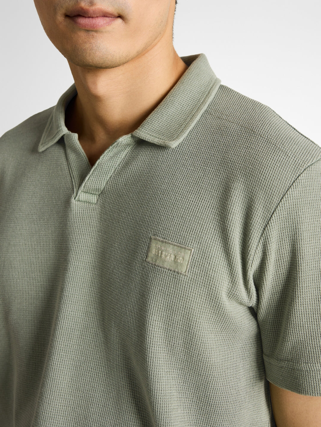 garment dye resort collar polo, Greyish Shadow Olive 10767 Bild 6