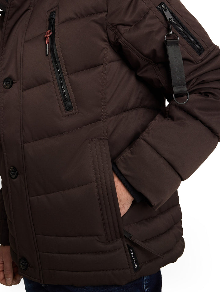 hooded quilted puffer jacket, Dark Chocolate Brown 10571 Bild 6