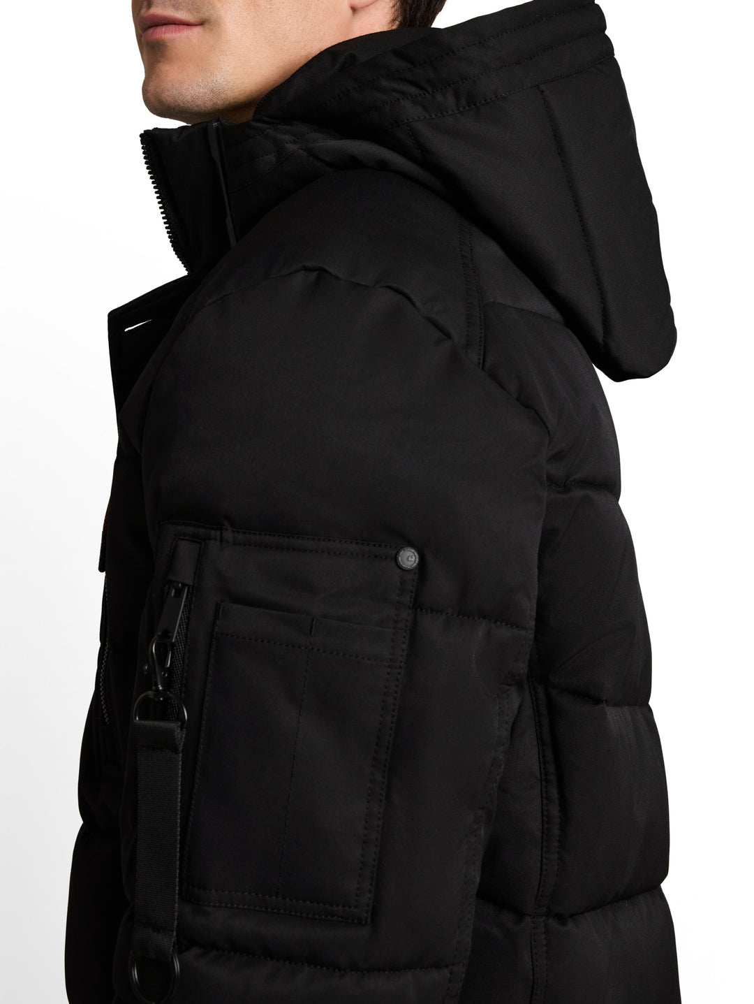 hooded quilted puffer jacket, Black 29999 Bild 6