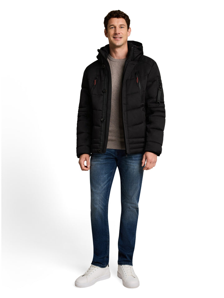hooded quilted puffer jacket, Black 29999 Bild 7