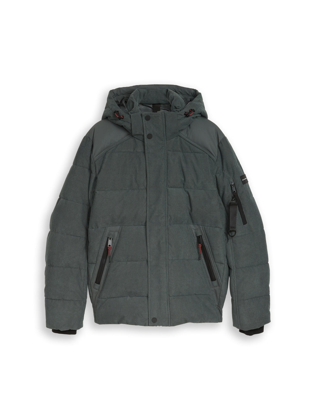 hooded texture mix puffer jack, Darkest Olive 14406 Bild 1