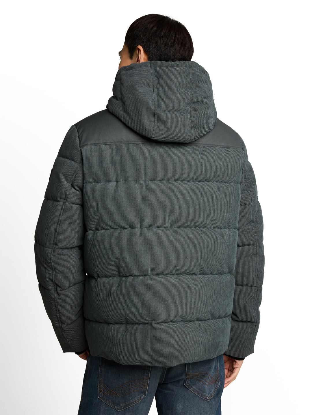 hooded texture mix puffer jack, Darkest Olive 14406 Bild 4