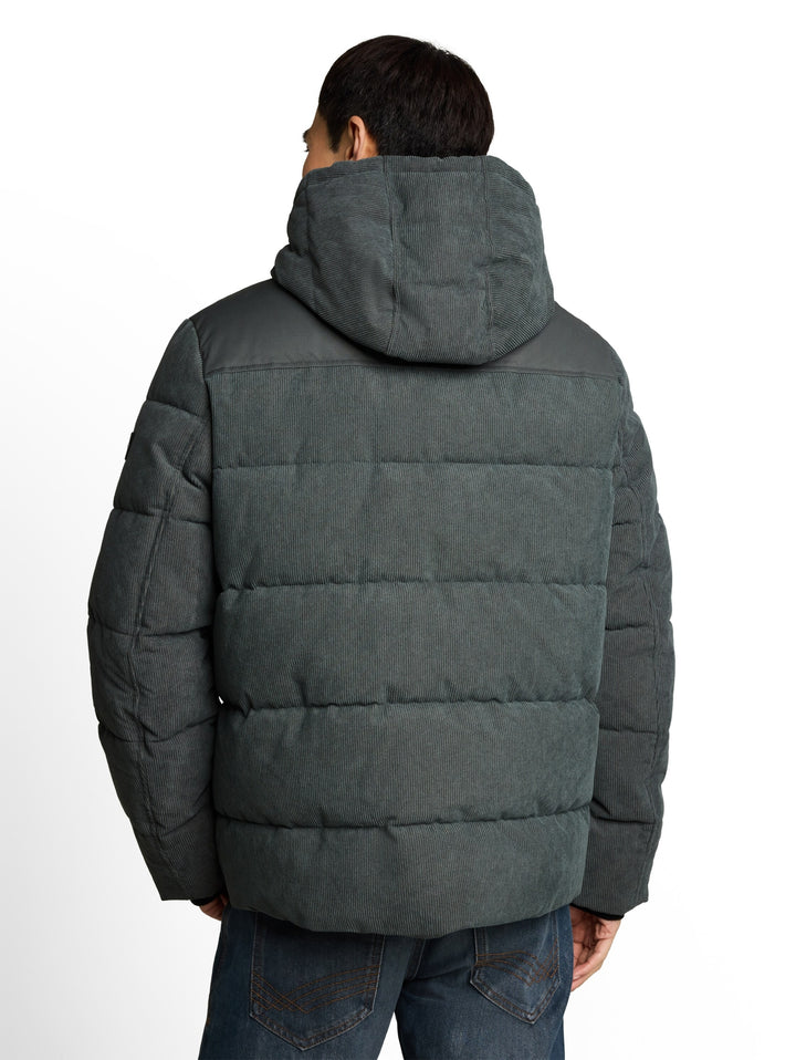 hooded texture mix puffer jack, Darkest Olive 14406 Bild 4