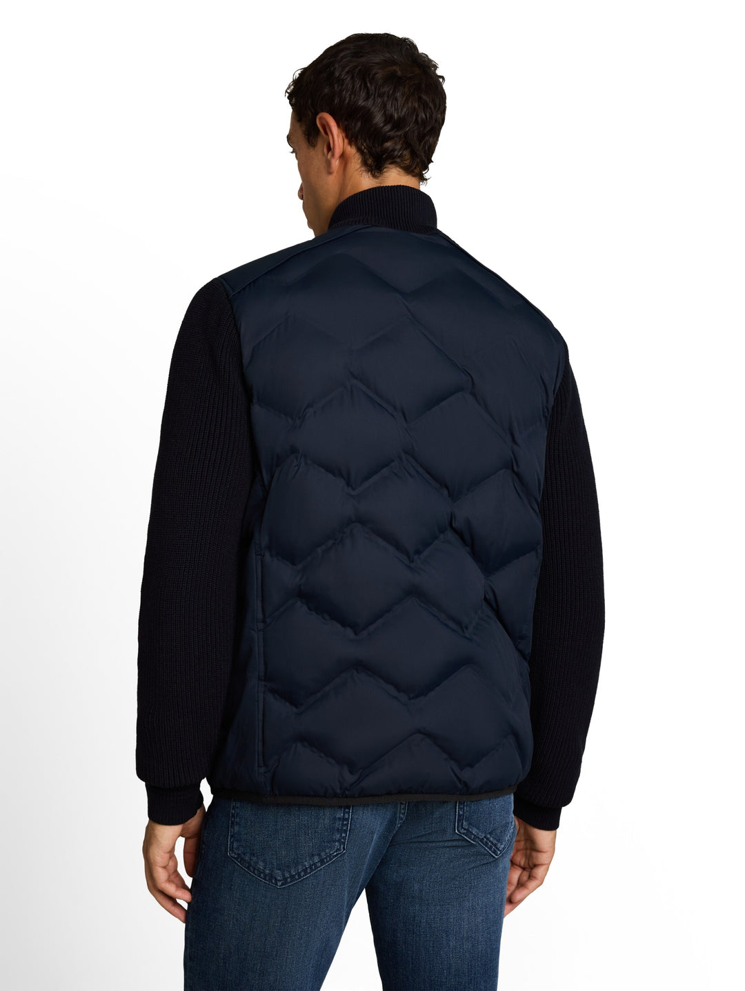 hybrid jacket with knitsleeves, sky captain blue 10668 Bild 4