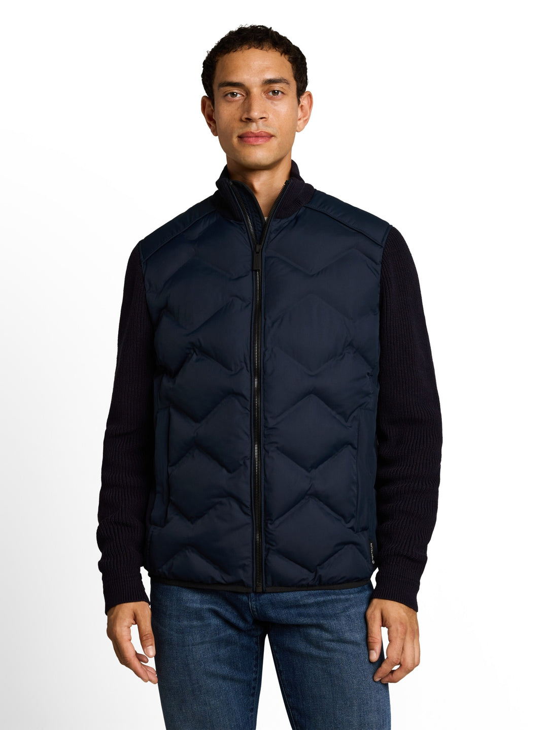 hybrid jacket with knitsleeves, sky captain blue 10668 Bild 5